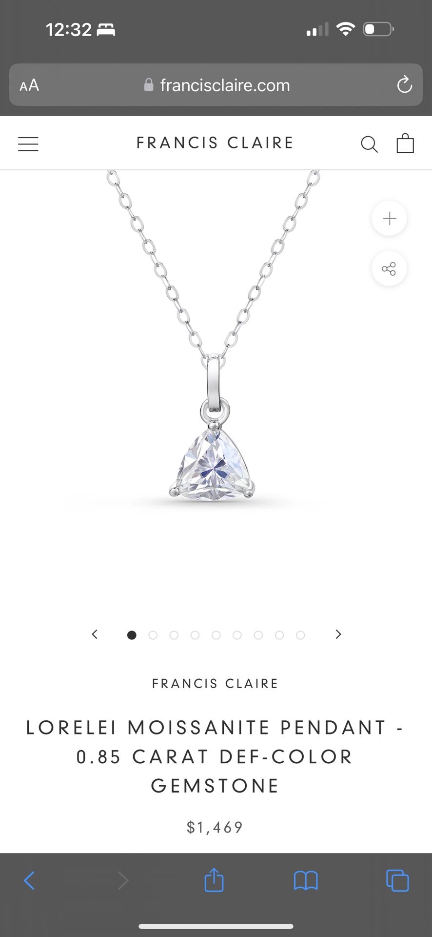 Kimia Mossanite Pendent 0.85 Carat 