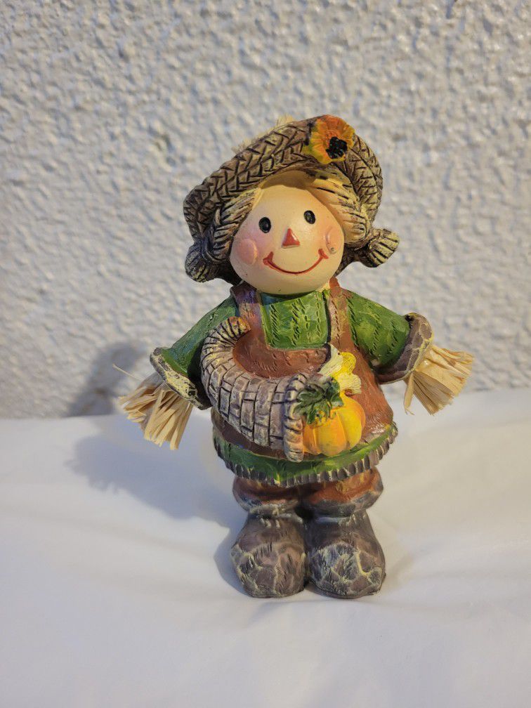 Adorable Fall Vintage Scarecrow Girl 