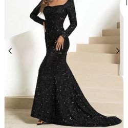 Black Sequin Dress 