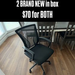 2 Black Office Chairs - Adjustable & Comfortable 