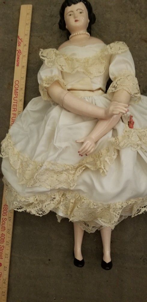 Antique Victorian Style Porcelain Bisque Doll- 22"