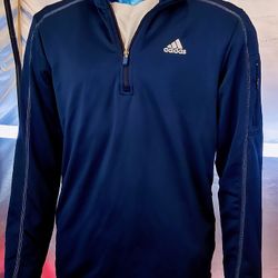 Adidas Quarter-Zip Pullover Men's Medium Navy Blue