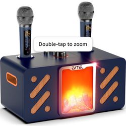 Karaoke Machine for Adults & Kids, Portable Karaoke Machine with Two Wireless Microphones, LED Lights, Supports Live Recording, Bluetooth Karaoke Mach