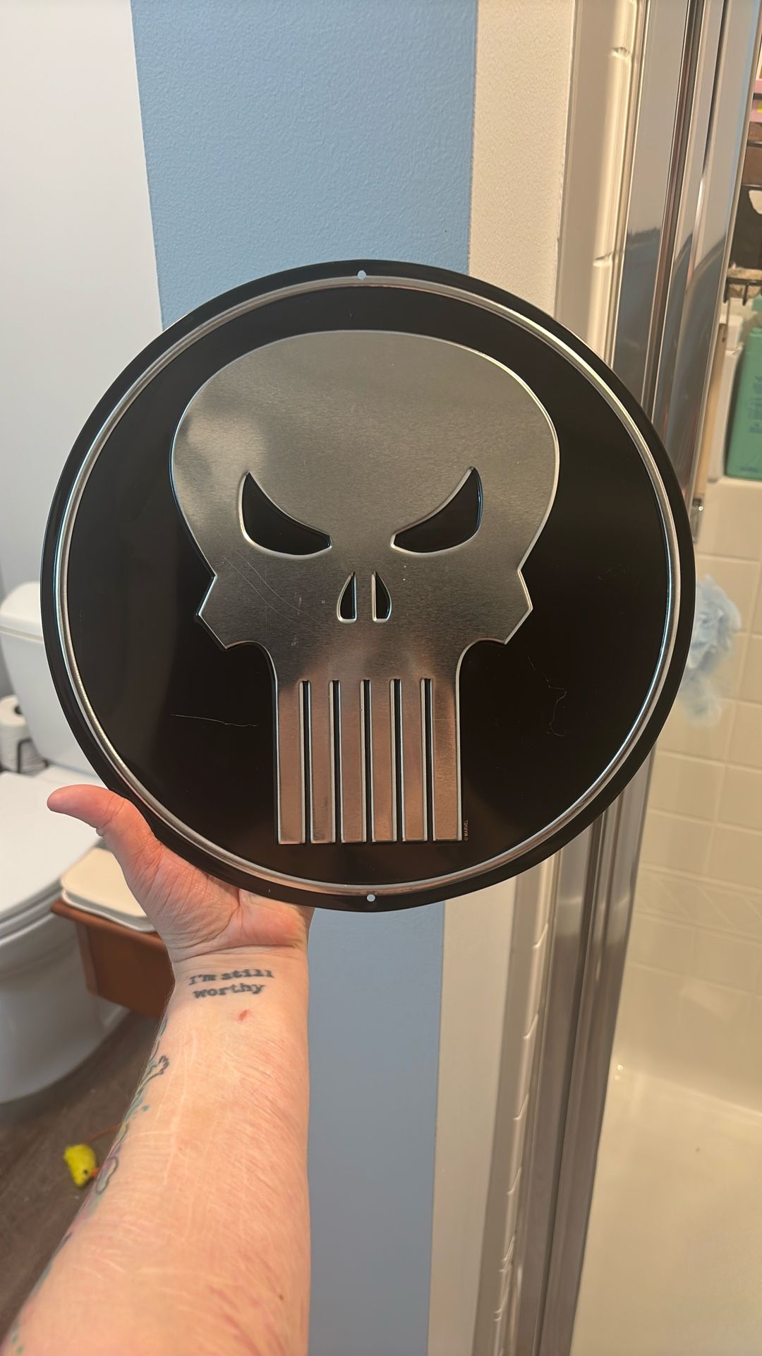 Black And Silver Metal Punisher Sign