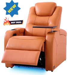 Recliner Sofa – Leather - Orange