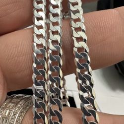 (3) 8in Cuban Bracelets 925 Sterling Silver 