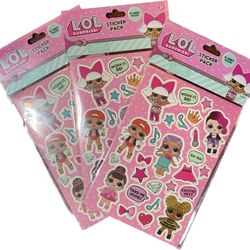 L.O.L Surprise 12 Sheet Sticker Pack! 3 Pack! 3 In Each Order ! Best Seller! NEW