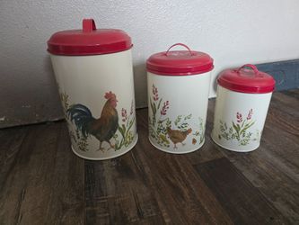 Paula Deen 3 Piece Rooster Canister Set