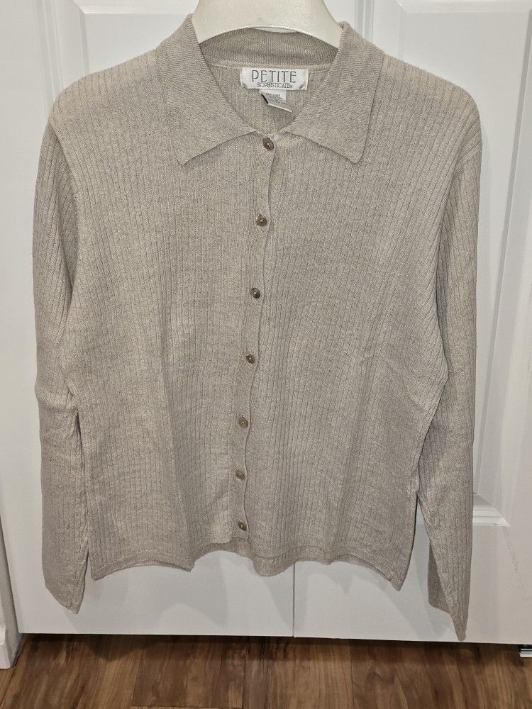 Petite Sophisticate Cardigan with Matching Sleeveless Top - Size M