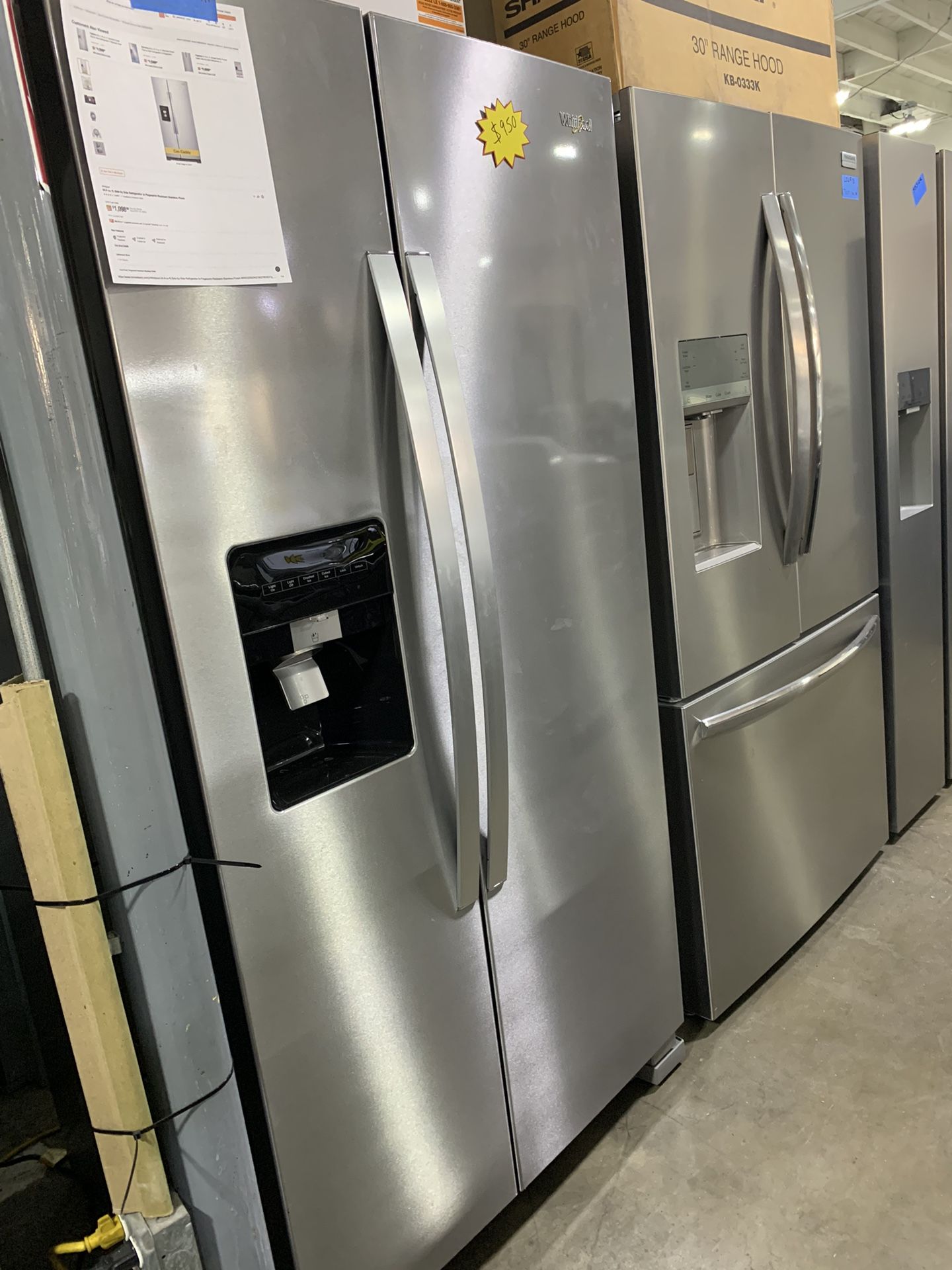 Side By Side Refrigerator Stainless Steel