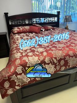 Cal king wooden frame with mattress Colchon cama nueva
