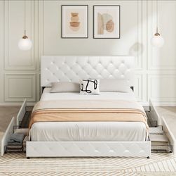 White Full Bed