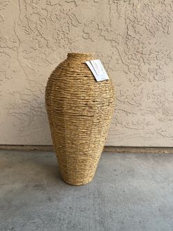 Large Woven Seagrass Floor Vase