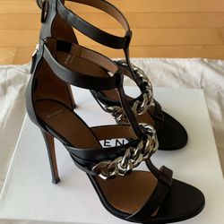 GIVENCHY Sandale Chain NOIR 10cm black size 38,5 ( US 8,5 )