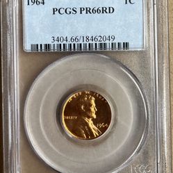 PCGS Certified 1964 Lincoln Penny (Mint State 66)