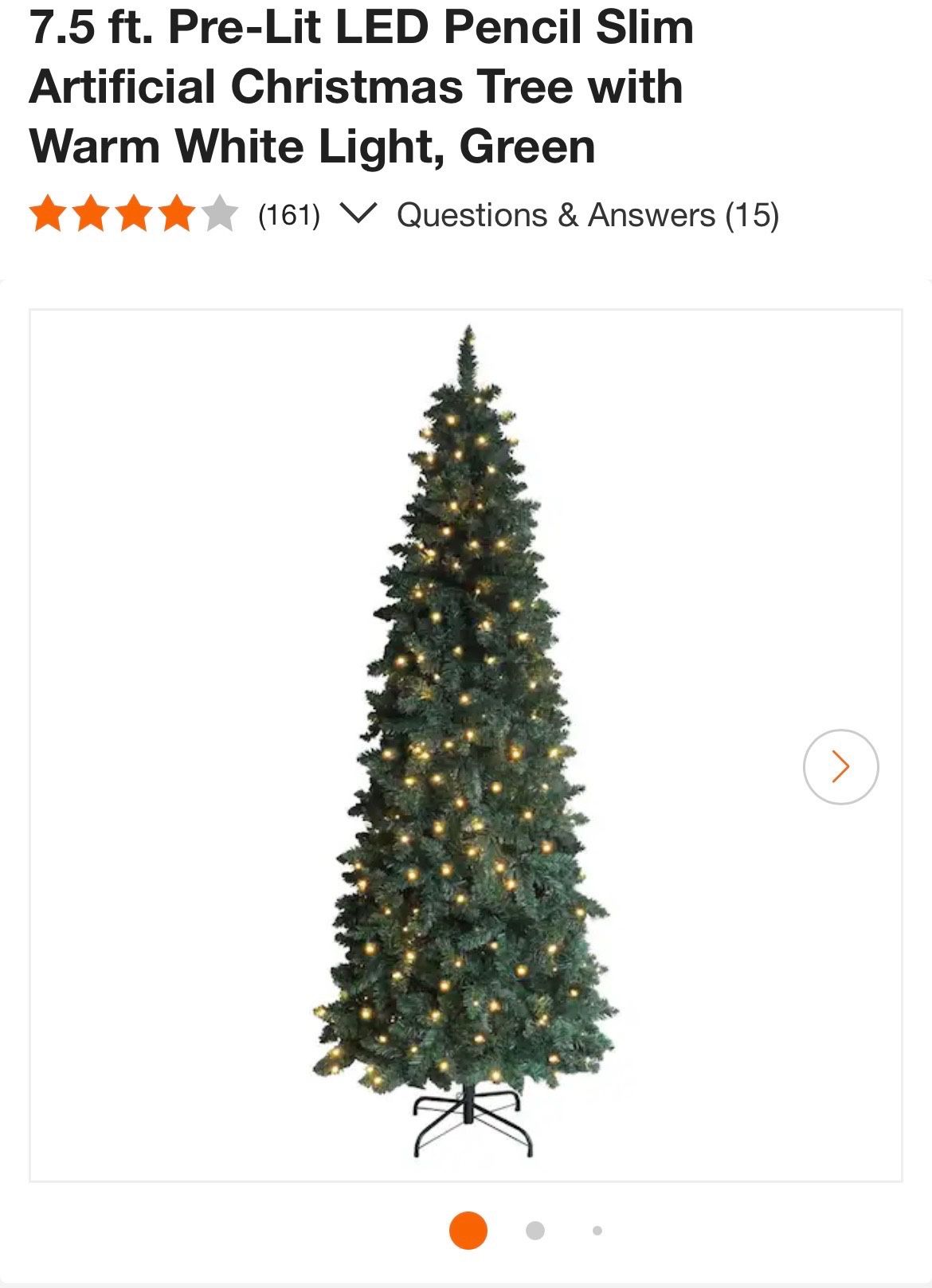 YIWU SHENGUE 7.5’ Pre-lit Slim Pencil Tree W/LED Lights Base Included New In Box