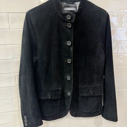 Vintage Black Suede Liz Claiborne Blazer Jacket Sz Large