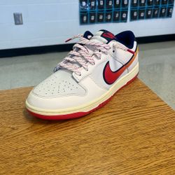 Nike, Dunk Low Retro SE (“Retro Pack”), Pale Ivory / Light Crimson / Sail / University Gold / Blue Void size 11.5