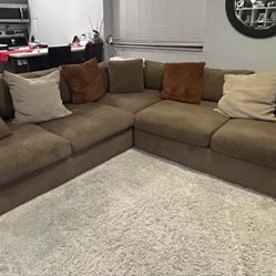 Extra deep sectional/ Tan with ribbed texture material