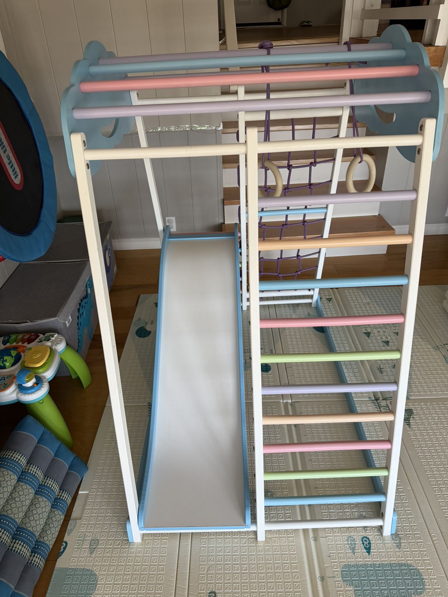 Indoor Playgroud Jungle Gym for Toddlers Slide,Climbing Toys for Toddlers Playset-Indoor Play Gym Swedish Ladder,Climbing Play Structure Set for Kids-