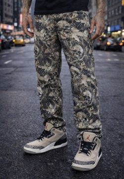 ☠️ Skull Camouflage Wide Leg Jeans 👖 