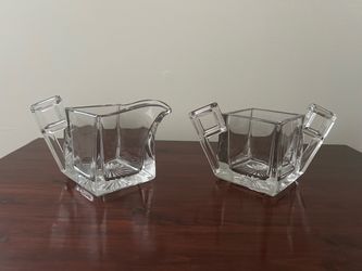 Glass sugar & cream set