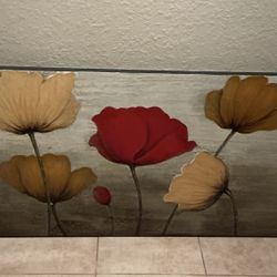 KIRKLAND’S POPPY PROFUSION CANVAS PAINTING- LIKE NEW