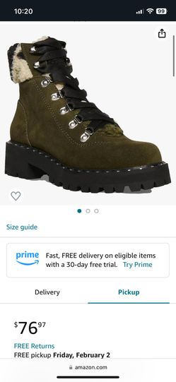 Steve Madden Women Suede Lace-Up Ankle Boots Green Size: 9