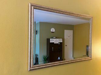 Gold framed wall mirror - 39.5” / 27”