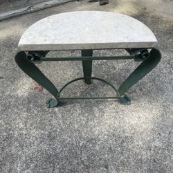 Marble Table With Metal Base 