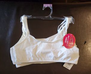 Young Girls 4 White Bras Medium