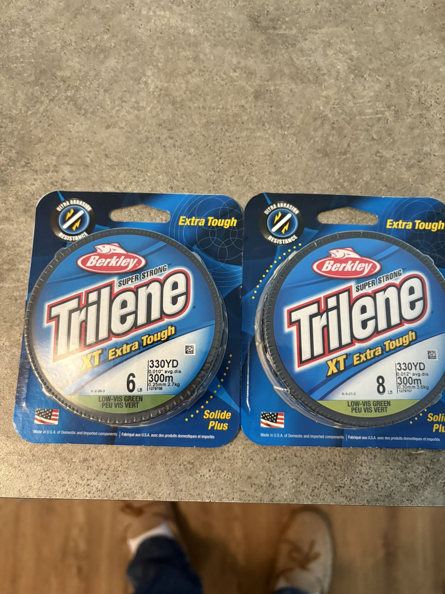 Trailene fishing line 6 pound test or 8 pound test