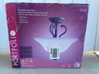 Portfolio Semi-Flush Ceiling Fixture Model #075801 NEW