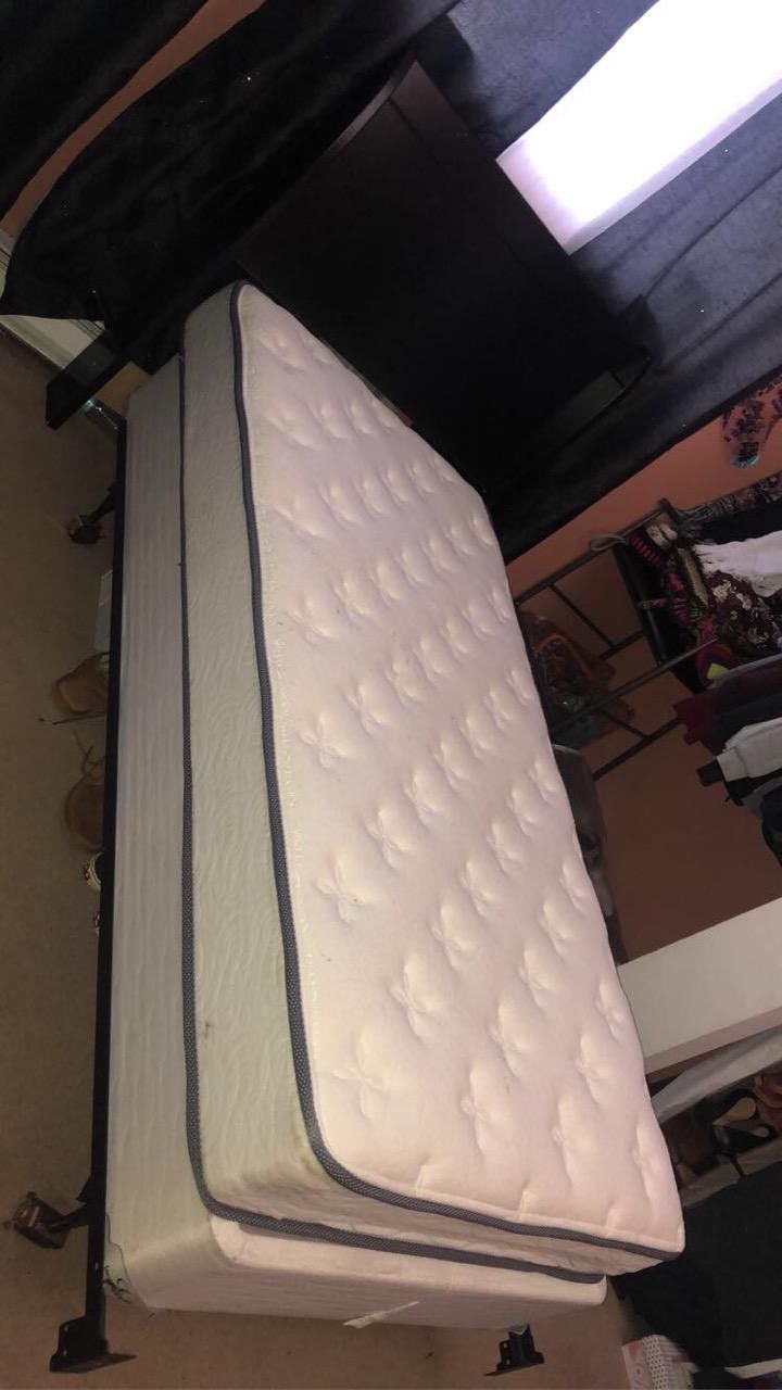 Twin bed frame , headboard, box frame and mattress