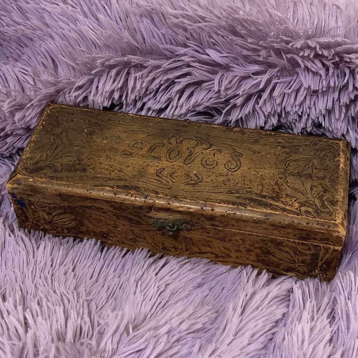 Distressed Antique Wooden Glove Box