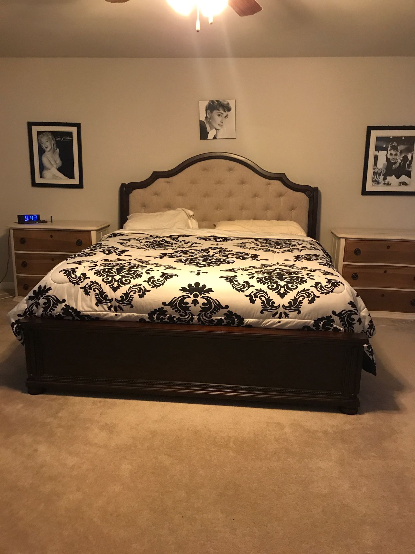 King Bed Frame with Box Springs