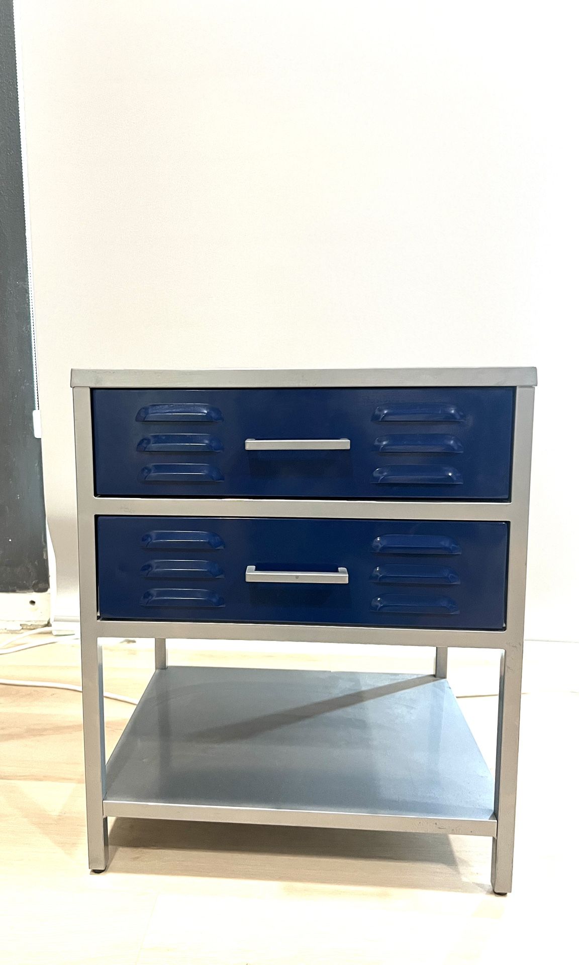 Nightstand Aluminum 2 Drawer