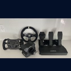Moza r5 dd wheel with accessories and upgrades 