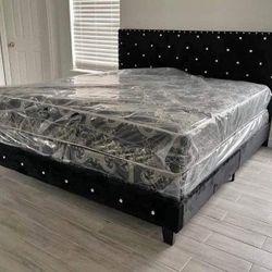 New Queen Bed Wht Matres $330