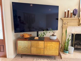 HD Buttercup Walnut & Brass Credenza / Media Console - $2,695 Retail