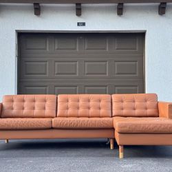 🛋️ Sectional Couch/Sofa - Leather - Camel - Delivery Available 🚛