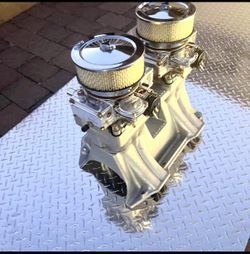 Weiland Tunnel Ram BB Mopar 2x4 w/ Genuine Holley Performance Carburetors