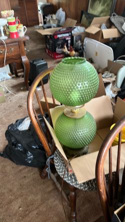 Pair of Green globe lamps.  $20
