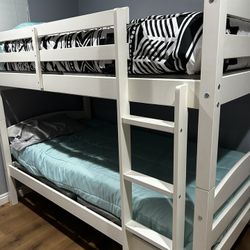 White Bunk Bed And White Dresser