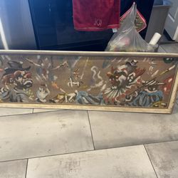 Mid Century Clown Circus Painting