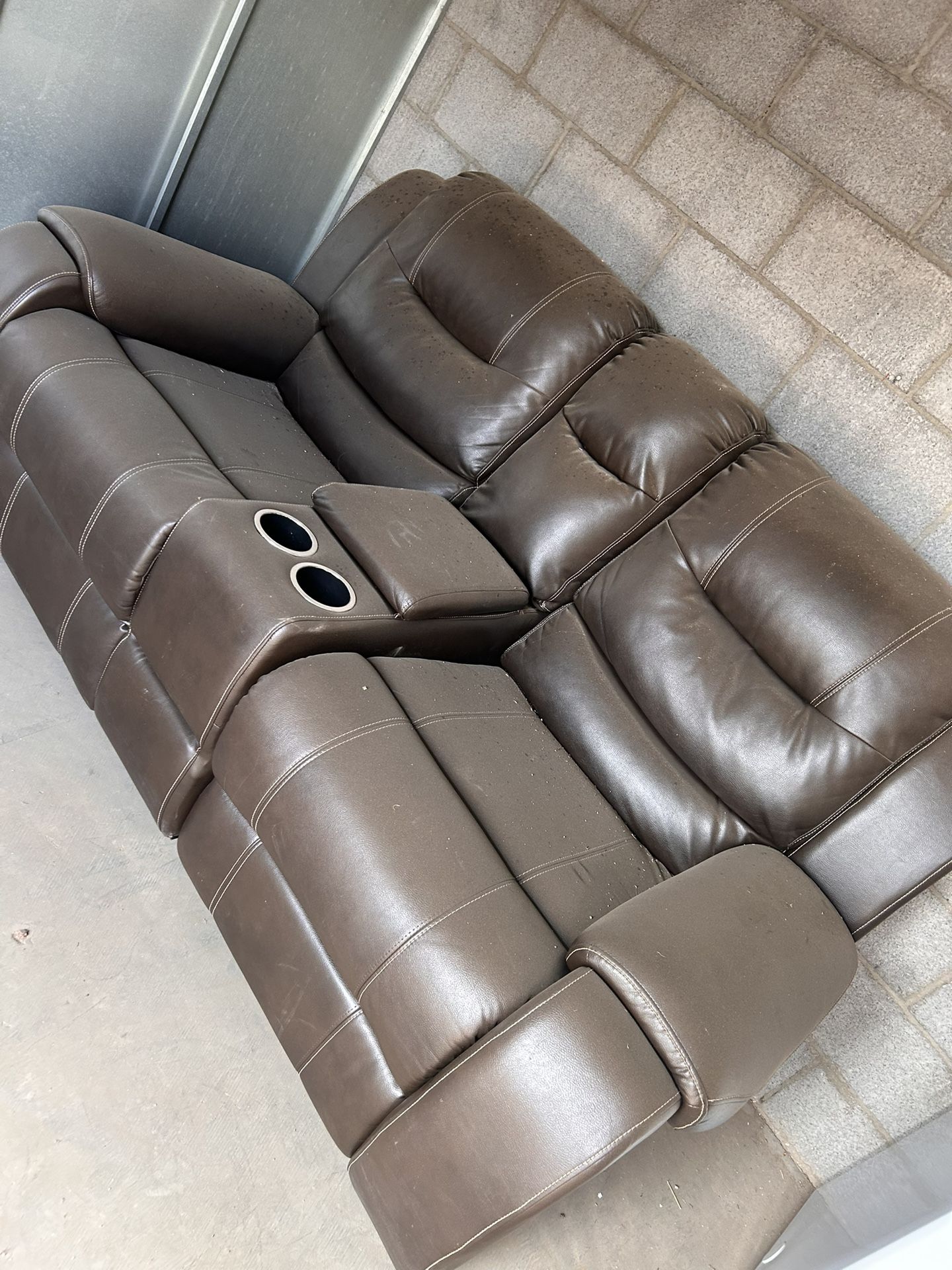 Leather Reclining Loveseat 
