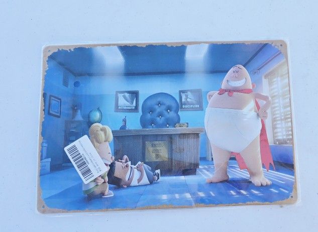 Captain Underpants Metal Tin Sign