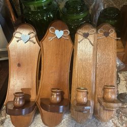 Wood Heart Sconce $30 Each Set