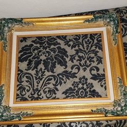 VINTAGE ORNATE 20" GOLD BLACK VICTORIAN MID CENTURY HOLLYWOOD REGENCY PICTURE PAINTING FRAME DECOR MADE IN MEXICO