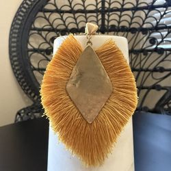 Gold Fringe Statement Earrings 